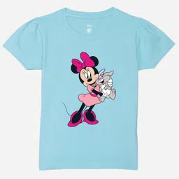 YK Disney Girls Minnie Mouse Printed Puff Sleeves Pure Cotton T-shirt-picture-19