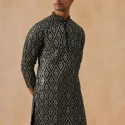 Jompers Men Geometric Embroidered Mirror Work Kurta image 5