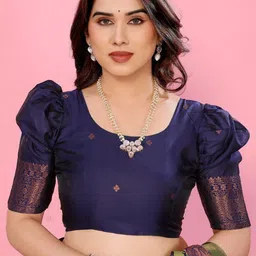 Snofi Creation Ethnic Motifs Woven Design Zari Kanjeevaram Saree image 2