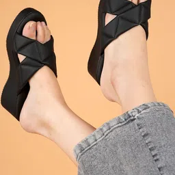 Mast & Harbour Textured Wedge Sandals-picture-28