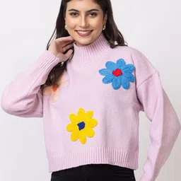 GFO Women Floral Embroidered Sweaters-image-53