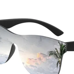 IFLASH Unisex Shield Sunglasses with UV Protected Lens 6090 SILVER MRCRY image 3