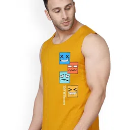 SLOWLORIS Pack Of 2 Printed Sleeveless Cotton Gym Vests image 4