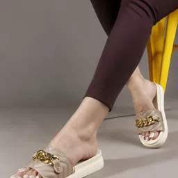 Roadster Women Embellished Open Toe Flats with Buckles image 3