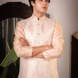 SUUTRAA BY SG Barcade Mandarin Collar Neck Sleeveless Nehru Jacket-image-39
