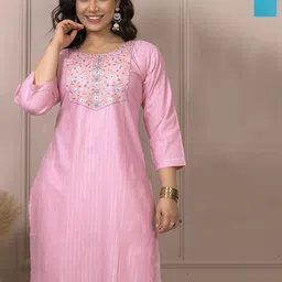 Auzanoor Collection Women Pack of 2 Embroidered Design Thread Work Kurta-image-18