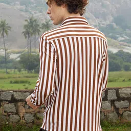 Campus Sutra Men Comfort Multi Stripes Opaque Striped Casual Shirt image 4