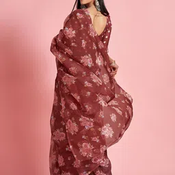 Anouk Rustic Floral Organza Saree image 5