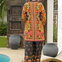 AUTUMN LANE Pavitra Ebony Printed Top With Trousers Co-Ords image 5