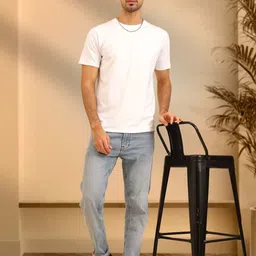 UNIQSOME Men Solid Round Neck Pure Cotton T-shirt image 5