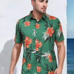 Enciger Men Standard Fit Spread Collar Floral Printed Casual Shirt-picture-36