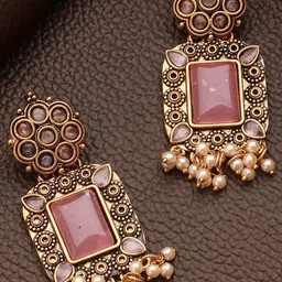 Anouk Gold-Plated Alloy Artificial Stones Drop Earrings-picture-34
