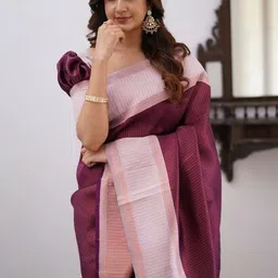 CaniBani Woven Design Zari Silk Blend Banarasi Saree image 4