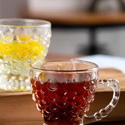 Dakshayanii Set Of 6 Transparent Crystal Clear Toughened Glass Tea Cups image 4