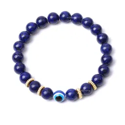 EDMIRIA Blue Wood Elasticated Bracelet image 2