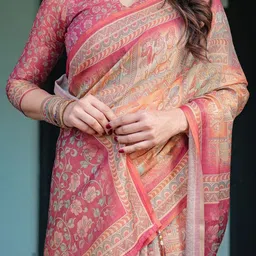 MAHARANI COUTURE Ethnic Motifs Pure Cotton Jamdani Saree image 2