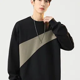 StyleCast x Revolte Colourblocked Round Neck Long Sleeves Pullover Sweatshirt image 4
