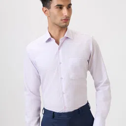 Raymond Contemporary Fit Chambray Pure Cotton Semicutaway Collar Formal Shirt-picture-25