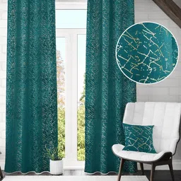 GEET CREATIONS Blue Set of 2 Door Curtain-picture-24