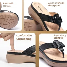 PICSON Women Open Toe Flats with Bows image 3