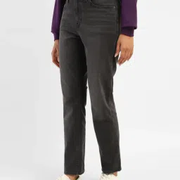 levi's Women's 724 Grey Straight Fit High Rise Jeans image 4