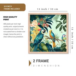 WALLLANE Brown Set of 2 Piece Wood Floral and Botanical Wall Paintings image 2