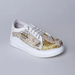 The Saree Sneakers Women Chunky Embellishments Memory Foam Lightweight Lace Ups Sneakers-picture-27