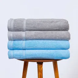 Himeya Grey & Blue 4 Cotton 350 GSM Bath Towel-picture-22