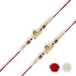 MEIRA JEWELLERY Set Of 2 Rakhi With Roli Chawal & Greeting Card-picture-16