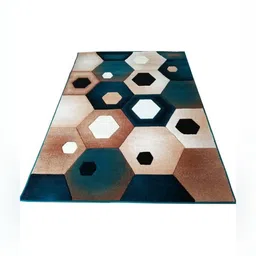 Samjeeda Handloom carpets Black Geometric Anti-Skid Polyester Carpet-picture-28