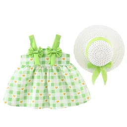 StyleCast x Revolte Girls Checked Printed Georgette Fit & Flare Dress with Hat-picture-48