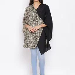 SZN Animal Print Batwing Sleeve Crepe Dress-image-8