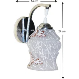 1ST TIME White & White Textured Metal Traditional Abstract Shaped Shaped Wall Lamp image 2