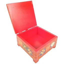 apka mart Red & White Printed Wooden Multi-Utility Organiser image 5