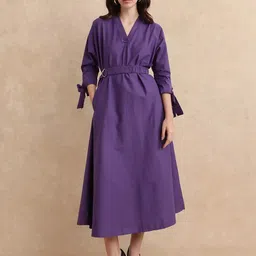 RAREISM Women Cotton A-Line Midi Dress-picture-40