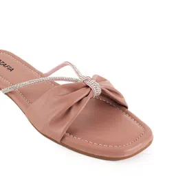 MOZAFIA Women Open Toe Flats with Bows image 5