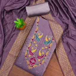 LeeliPeeri Designer Embroidered Unstitched Dress Material-picture-23