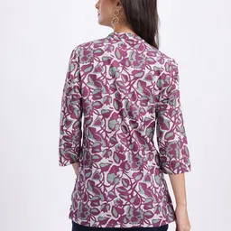 Anouk Rustic Floral Printed Pure Cotton Mandarin Collar Straight Kurti image 5