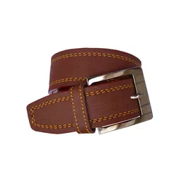 SHOPGLOBAL Men Textured Formal Slim Belt With Buckle Closure image 3
