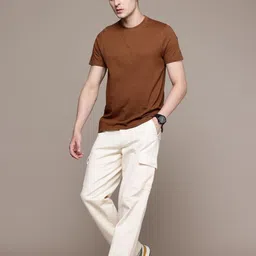 Moda Rapido Men Pack Of 2 Solid Round Neck Cotton T-shirts image 2