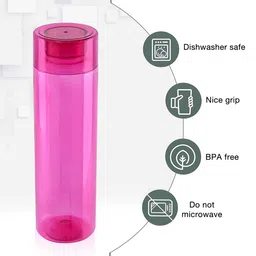 Kuber Industries Red Set of 3 Plastic Solid Water Bottle image 5