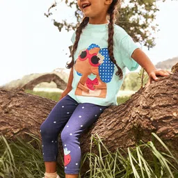 YK Girls Printed T-shirt With Leggings-image-33