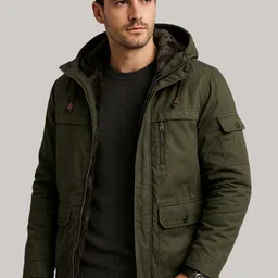 L'monte Men Solid Hooded Insulator Winter Parka Jacket image 4