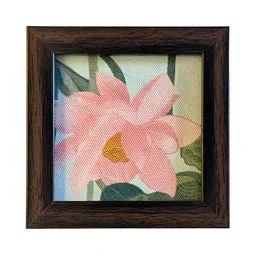 Abolee Homes 4-Pcs Pink & Brown Lotus Printed Coaster image 5
