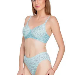 Liigne Women Pack Of 2 Printed Lightly Padded Mid-Rise Non-Wired Bra Lingerie Set image 2