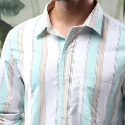 Kotty Men Multi Stripes Opaque Striped Casual Shirt image 2