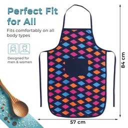 HOMESTIC Blue Printed Waterproof Apron With Front Pocket image 5