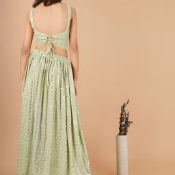 Unique Designers Girls Embellished Mirror Work Ready to Wear Lehenga & Blouse With Dupatta image 4