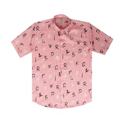 CAY Boys Standard Typography Printed Spread Collar Cotton Casual Shirt-picture-46