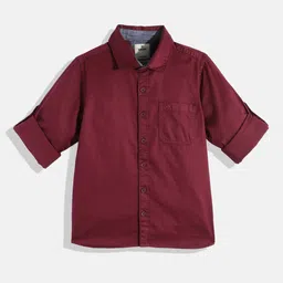 WROGN YOUTH Boys Maroon Pure Cotton Casual Shirt-picture-21